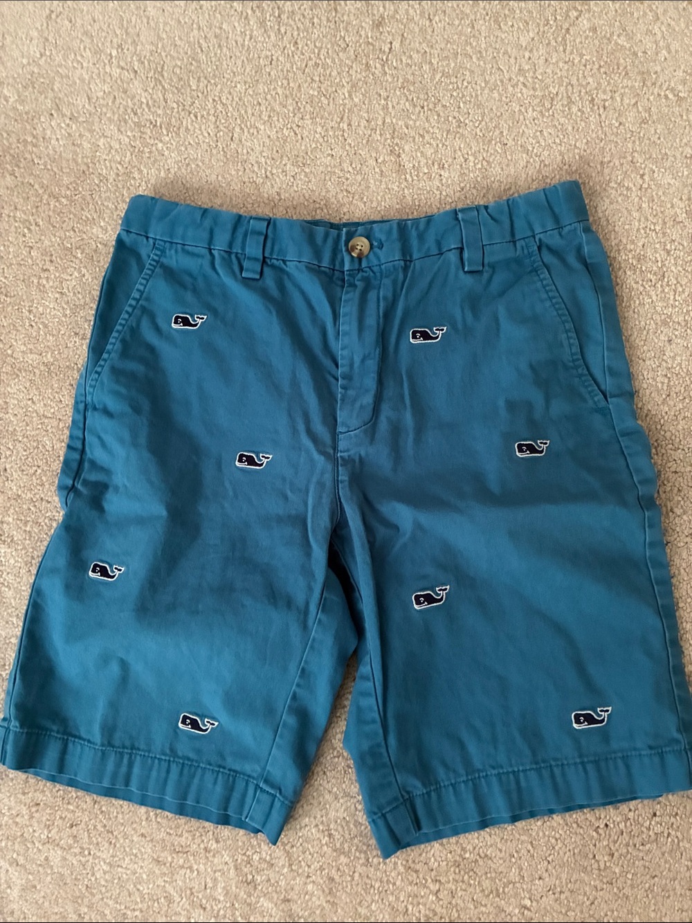 🐳Vineyard Vines Blue Embroidered Whale Flat-Front Shorts w/ Adjustable Waist